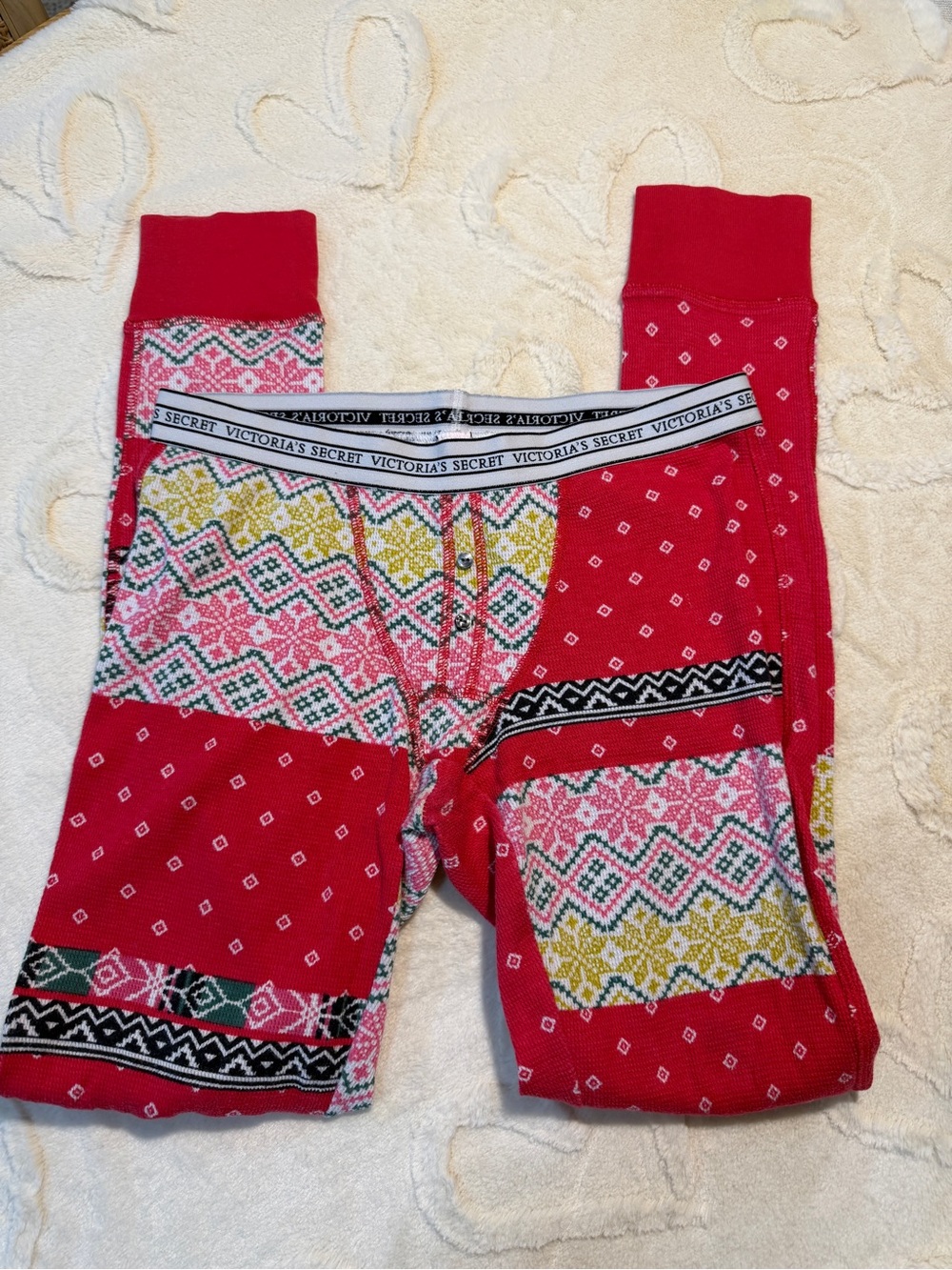 Victoria’s Secret Pink Fair Isle Thermal Pajama Leggings XS/S